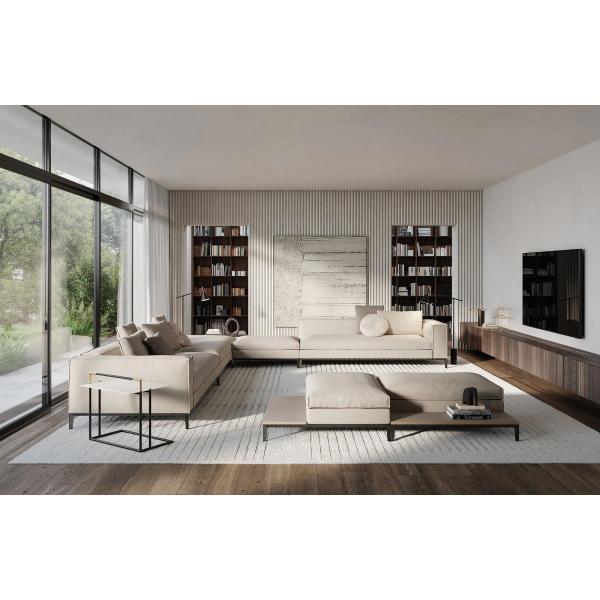 Estética moderna Sofá de poltrona em forma de L para recepção de hotel lobby villa