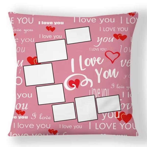 Sublimation Blanc Je t'aime courte laine Sublimation coussins Diy cadeaux d'anniversaire de la Saint Valentin