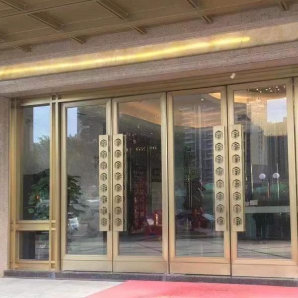Rectangle Decorative Entry Door Aluminum Tempered Glass Entry Doors