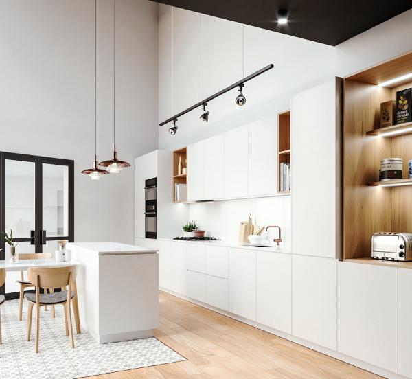 Armoire de cuisine en contreplaqué moderne