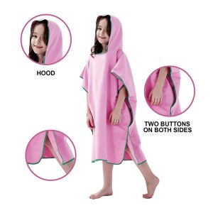 Excellent OEM Experience Microfiber Poncho Beach Surf Poncho Swimming Hooded Poncho Wetsuit Changing Towel Robe for Adults