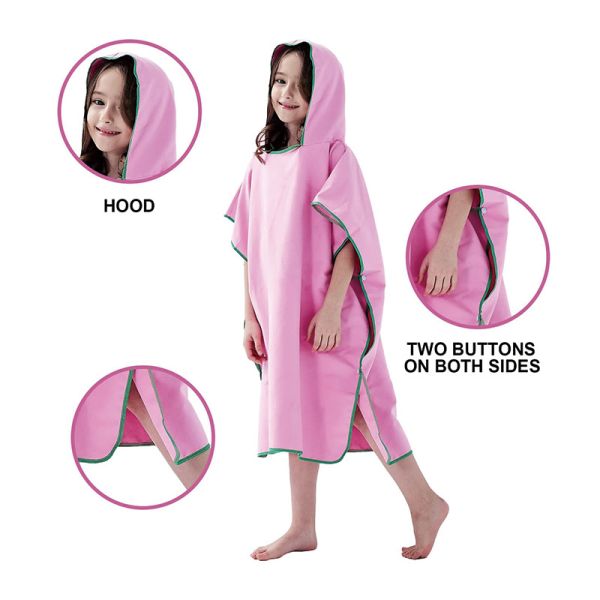 Excellent OEM Experience Microfiber Poncho Beach Surf Poncho Swimming Hooded Poncho Wetsuit Changing Towel Robe for Adults