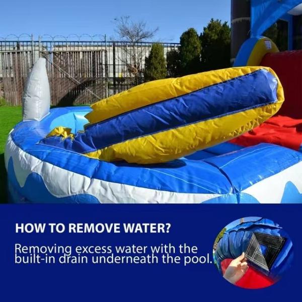Blower Included Double-layer Reinforcement PVC Inflatable Water Slide with Climbing Wall