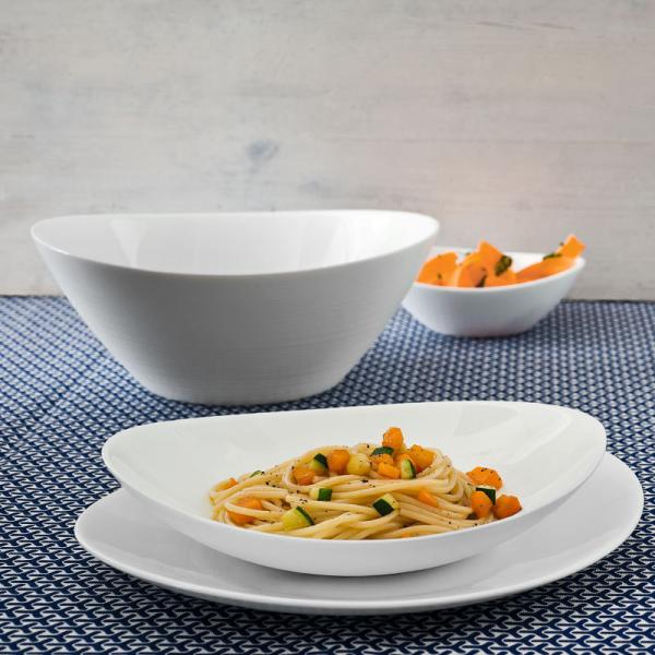 Restaurant Ingot Shaped Wind White Glass Ceramic Plate