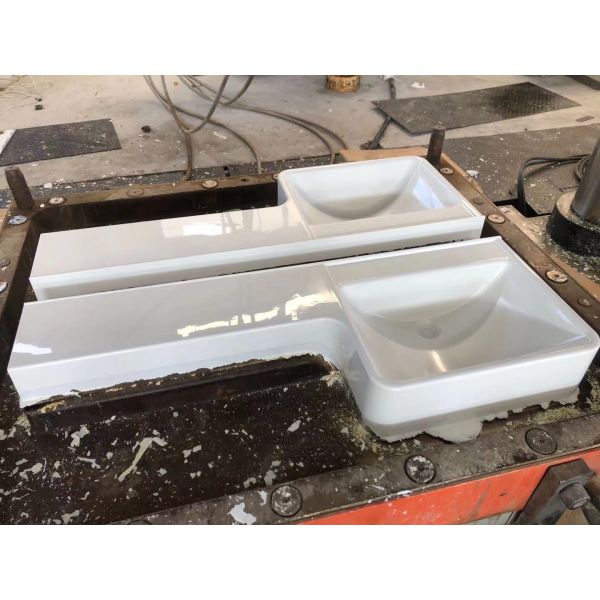 one-piece molded SMC vanity basin  lightweight durable SMC washbasin
