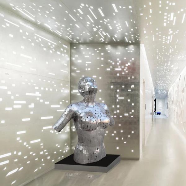 Custom Life Size Abstract Stainless Steel Female Bust Sculpture With Size 120cm Height