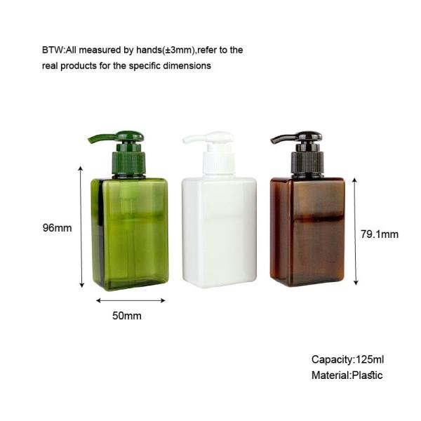 125 мл Зелёный/Белый/Омбревый прямоугольник гладкий с зеленым/Белым/Омбревым насосом для бутылки лосьона для шампуня