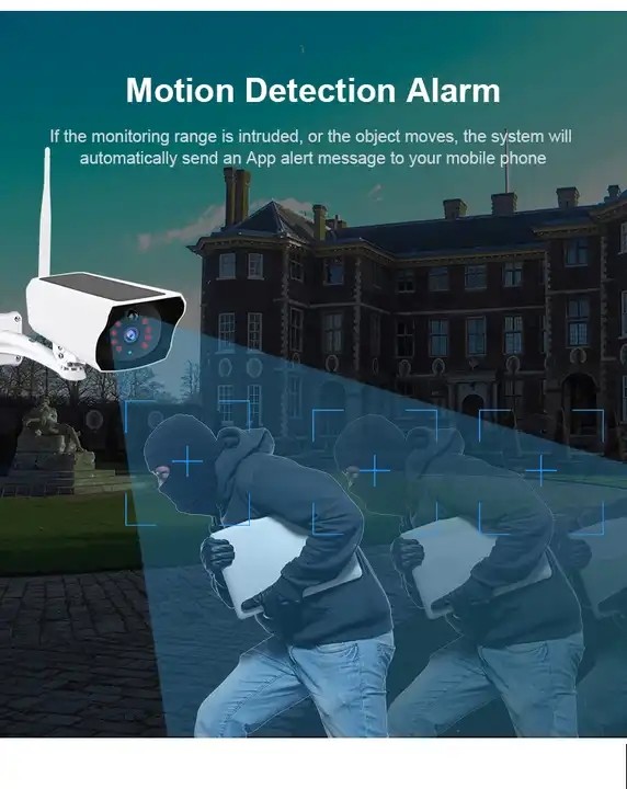 Камера CCTV 4G ночного видения 1.3W солнечная, камера слежения CMOS 4G солнечная приведенная в действие