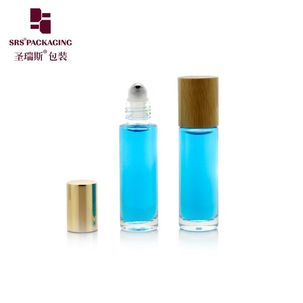 Leak Proof Glass Bamboo Roll On Bottle 15ml Capacity Customizable Color Logo Anti Acne Skincare Roll On