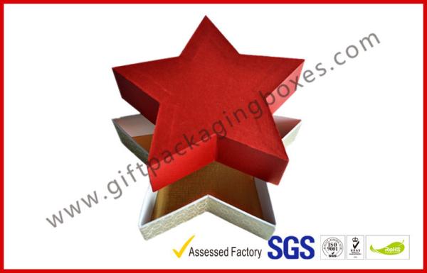Polygon Rigid Board Luxury Gift boxes , Five Stars Candy Gift Boxes With Special Texture Paper Covering