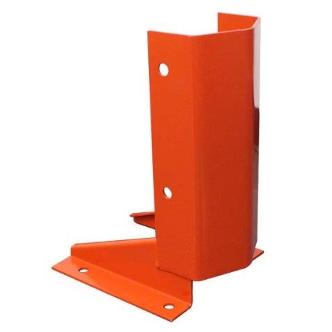 Protecteur de colonne d'étagère en acier en forme de U orange, robuste, pour rayonnage de palettes