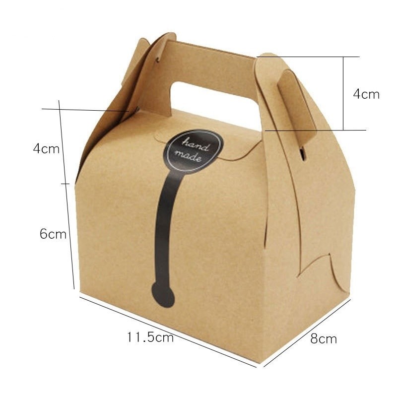 Customized Logo Food Grade Cake Cookie Paper Box with Handle Boxes and Shipping Cost