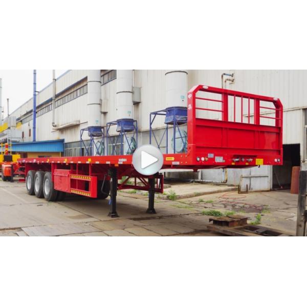 CIMC Tri Axle 20/40 Ft Semi Flatbed Trailer with Front Wall for Sale | CIMC Trailer for Sale
