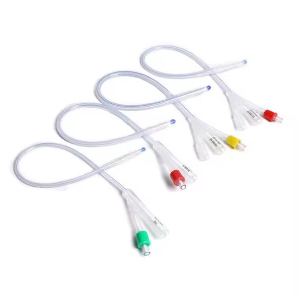 Medical Silicone Coated Foley Catheter Adult Urethral Catheter Tube in 1-Way 2-Way 3-Way Options