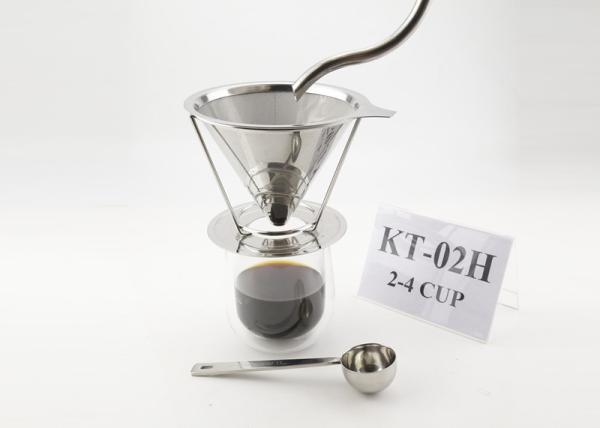 Cone Brew Coffee Maker Gift Set Paperless With Scoop , 125mm Top Dia