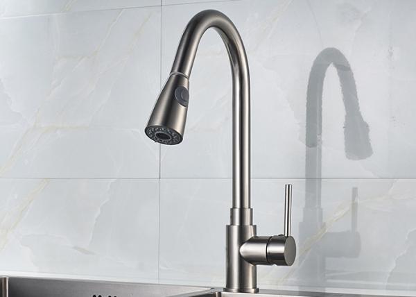 ROVATE Long Neck Pull Down Spout Kitchen Faucets 360 Degree Rotation Body