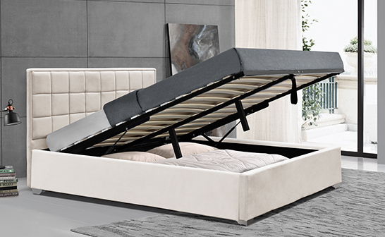 Машинная плита 120x200cm 140x200cm 160x200cm 180x200cm хранения Ottoman бархата Horwood бежевая