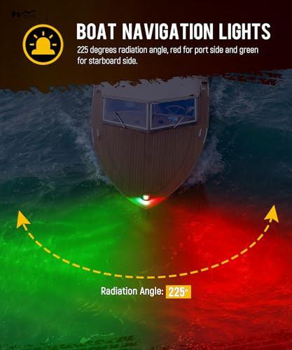24 Luz de navegação LED vermelha e verde para Pontoon Yacht Skiff Skeeter Trucks Frontais