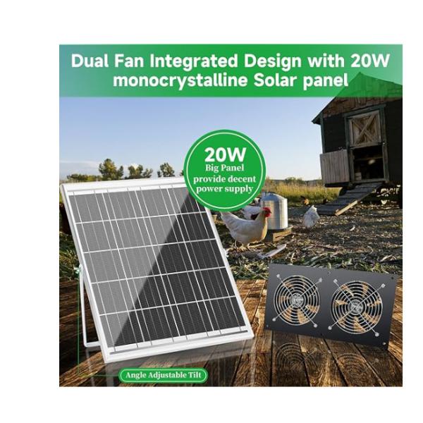 FTB20 Наружные солнечные панели Kit Powered выхлопный вентилятор для куриного купе IP65 водонепроницаемый