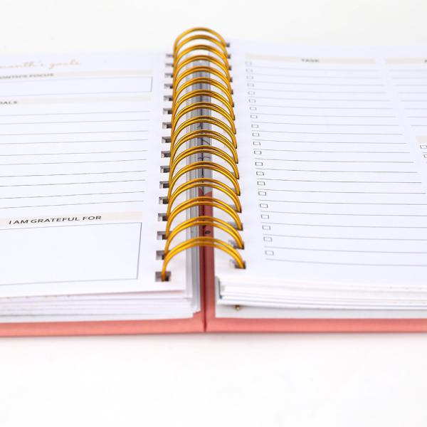 Full Color Custom A4 Hardboard Cover Printing for Monthly Weekly Dairy Agenda Planner