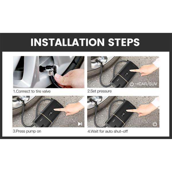 YANTU A31 Portable Cordless Digital Tire Inflator 12V 150PSI for High Pressure Removal