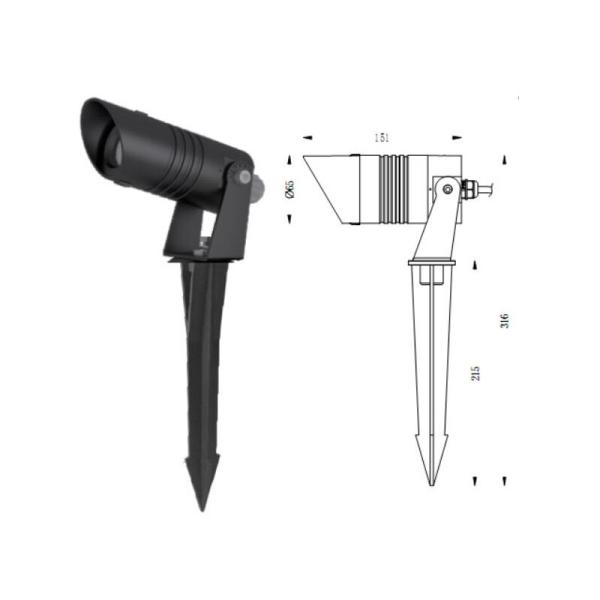 DMX512 LED Architectural Spot Light 3x4W 0-10V DALI Dimming Powder Coated