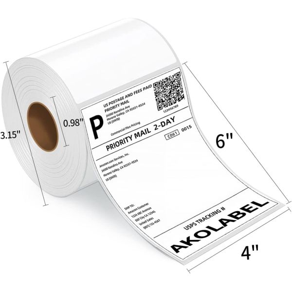 Waterproof Thermal Shipping Labels 100x150mm White Direct Thermal Stickers
