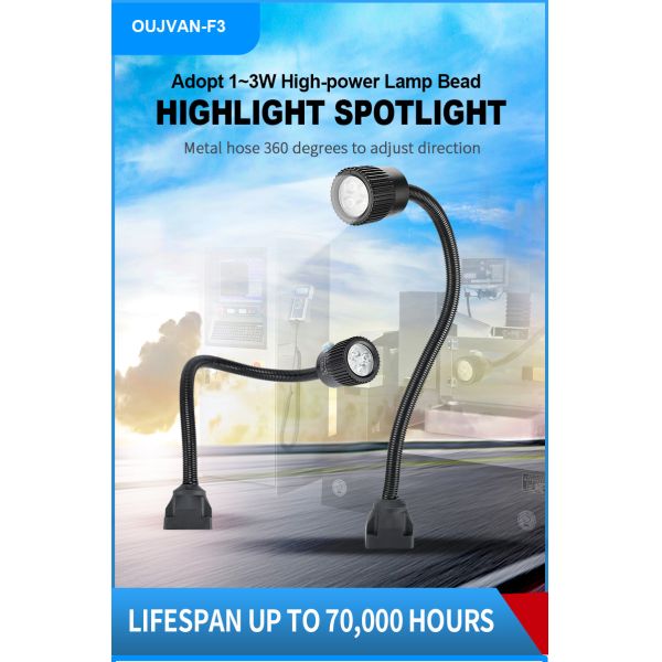 Luz de trabajo LED de cuello de cisne impermeable AC 220V Fácil instalación para máquina CNC