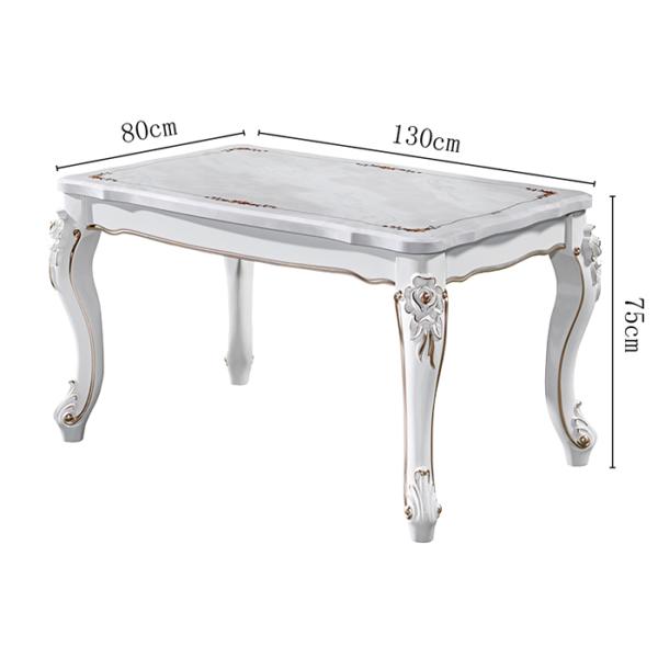 80cmx130cmx75cm White Marble Top Dining Table