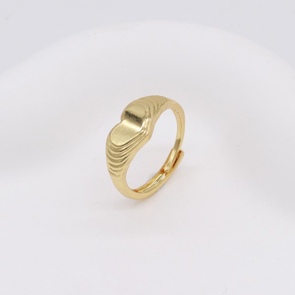 Jiexing Trendy Finger Rings 14K Gold Plated Adjustable Rings Evil Eye Jewelry