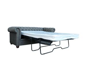 Chestfield Grey Fabric Sofa Bed Spring Mattress Fabric Sectional Sleeper Sofa