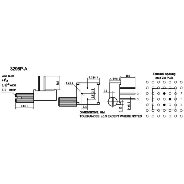 104 203 502 503 3296 P103 Потенциометр триммер 2K 5K 10K 50K 100K Омм