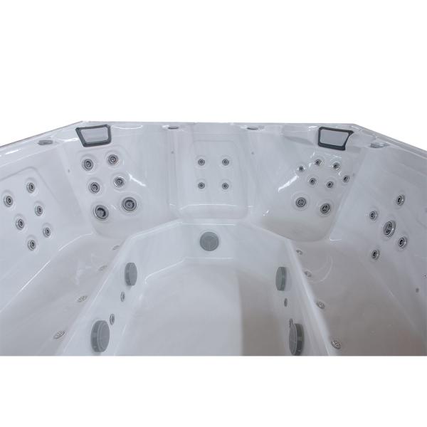 Ergonomic 8-Person Seating Outdoor Acrylic Whirlpool With Ocean Wave Shell