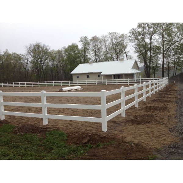 UV Resistant White Vinyl Ranch Rail Fence Easily Assembled Modern Design Vinyl Farm Fencing