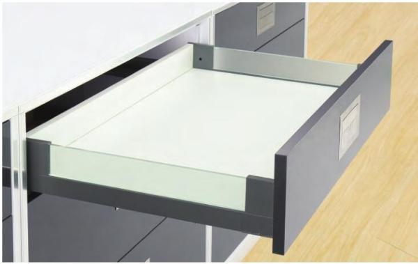Sistemas de vidro da gaveta de Tandembox do painel lateral, caixa em tandem da cozinha dobro da parede