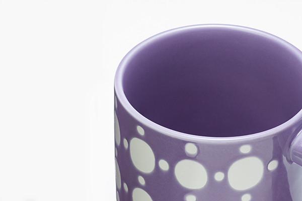 Large Handmade Ceramic Mugs Print Colorful Polka Dots Creative Design Ceramic Mug With Lid DW-01A567