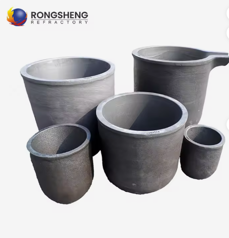 Factory Supply Large Sic Crucible 50kg 350kg Silicon Carbide Pot Sagger Silicon Carbide Crucible For Melting Cast Iron