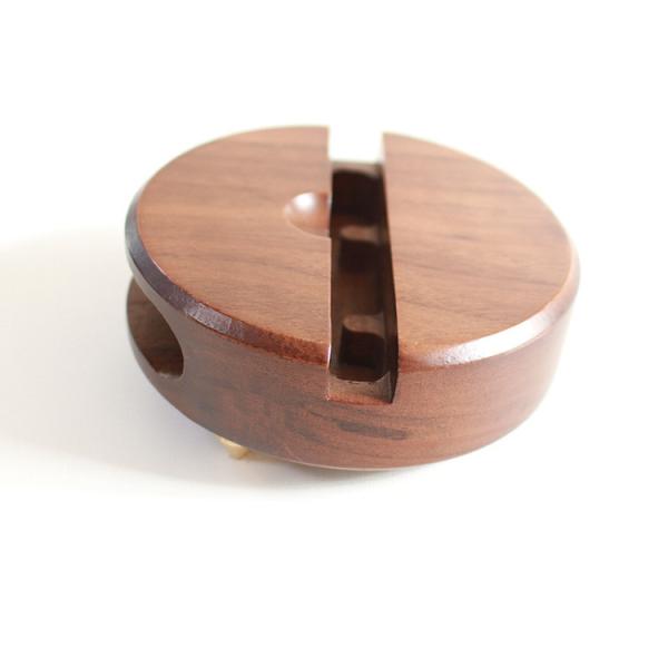 Walnut / Maple Wooden Portable Mini Speaker , Customized Smartphone Sound Amplifier