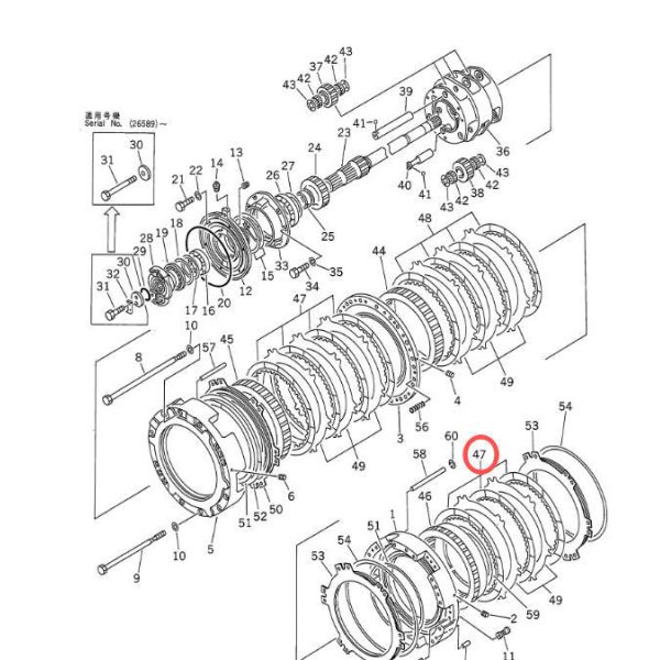 Komatsu D135 D155 Bulldozer transmission box clutch disc 19M-15-12721