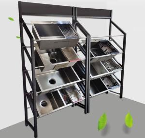 Sink Metal Display Rack Double Slot Stainless Steel Store Shelving Units For