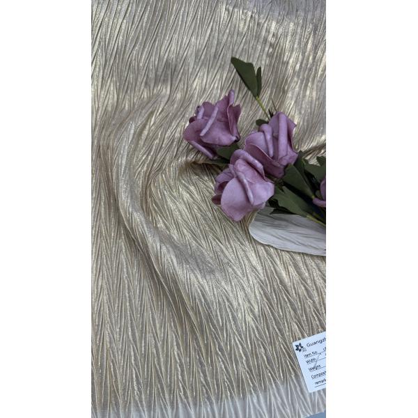 Rhombus Rib Metallic Lace Fabric For Gowns Luxury Gold Color Party Dresses