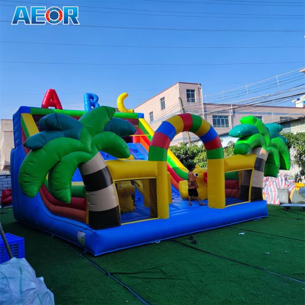 Cidade de diversão de PVC comercial salto casa de saltos parque de diversões inflável para crianças e adultos