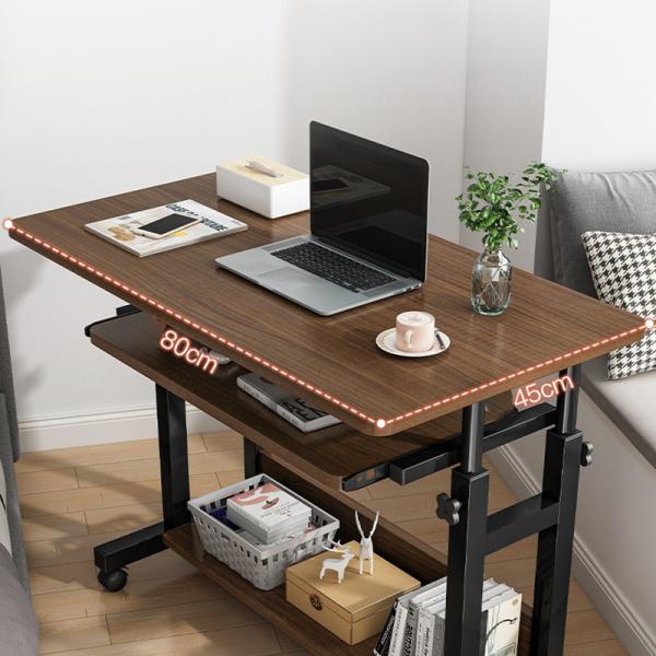 Mobile Laptop Desk with Storage Height Adjustable Sitting Standing Sofa Chair Side for Home Office Computer DNZ-19