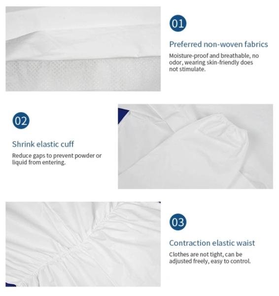 Microporous Protection Disposable Protective Suit , Disposable Work Suits Eco Friendly