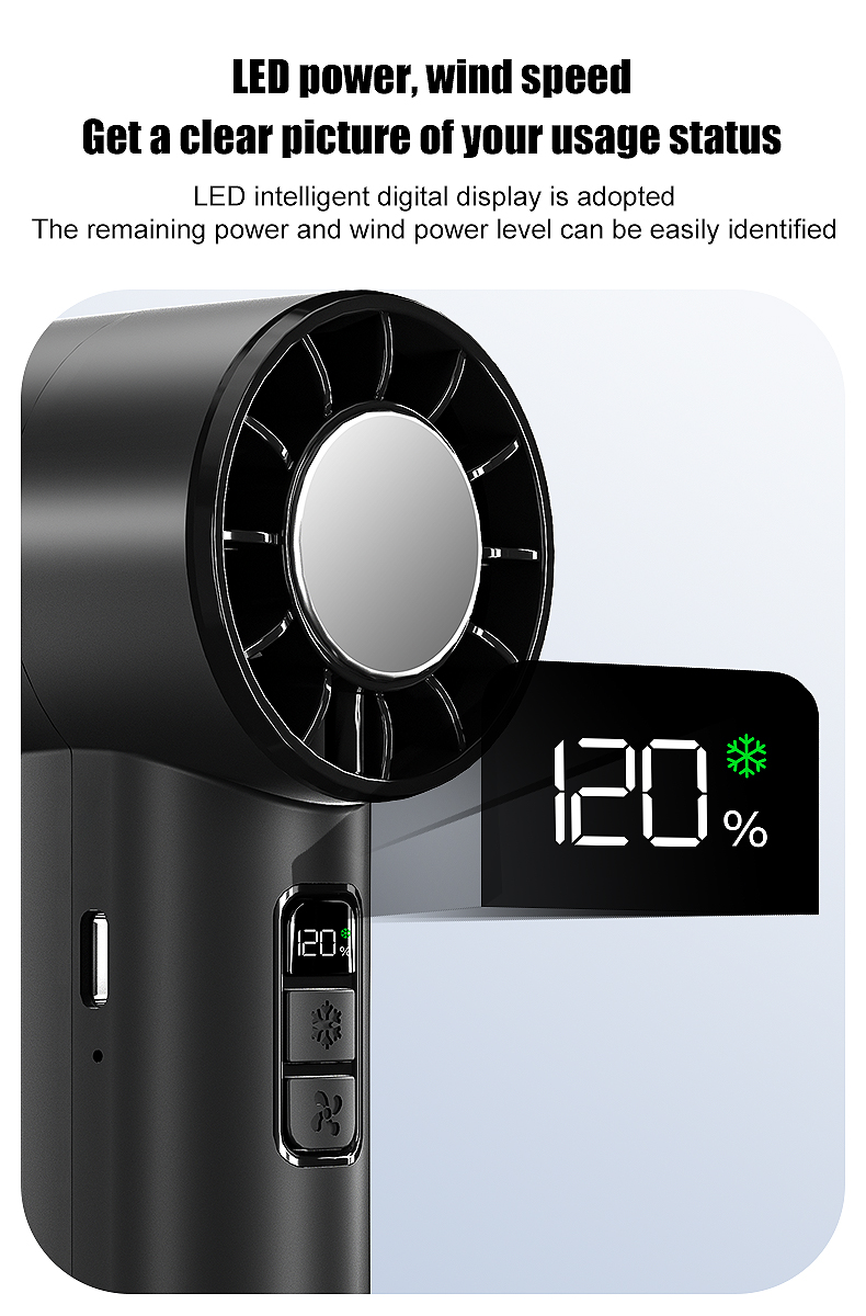 Professional Team Strong Design Capability Factory 18650 Battery OEM Support High-Speed Handheld Fan for Wedding Gifts