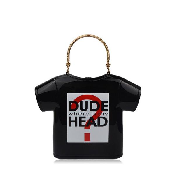 New Acrylic female garment bag handbag solid color lip question mark