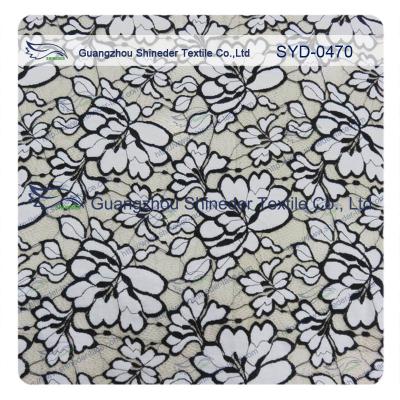 Normal Dyeing Two Tone Cotton Nylon Lace Fabric Flower Fabric For Women Garment