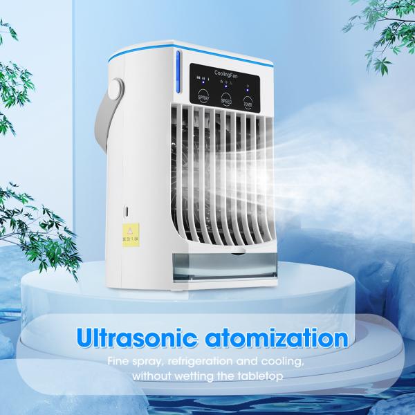 Electric Mini Air Conditioner Portable Cooler Fan for Office Table 2 Pc Water Cooling