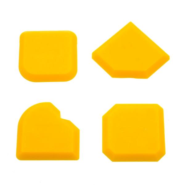 Popular Yellow Sealant Profile Tool Caulk Finishing Spatula 4pcs Per Bag Packing