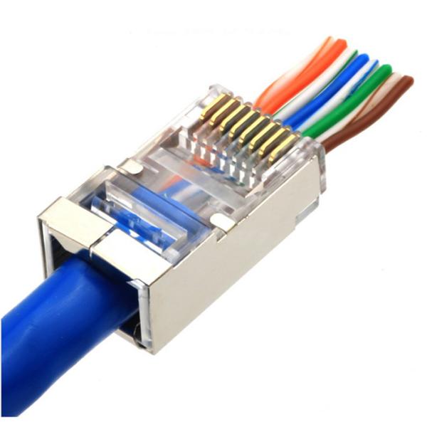 O ftp do conjunto de cabo STP da rede Cat6 protegeu os ethernet chapeados ouro RJ45 do contato